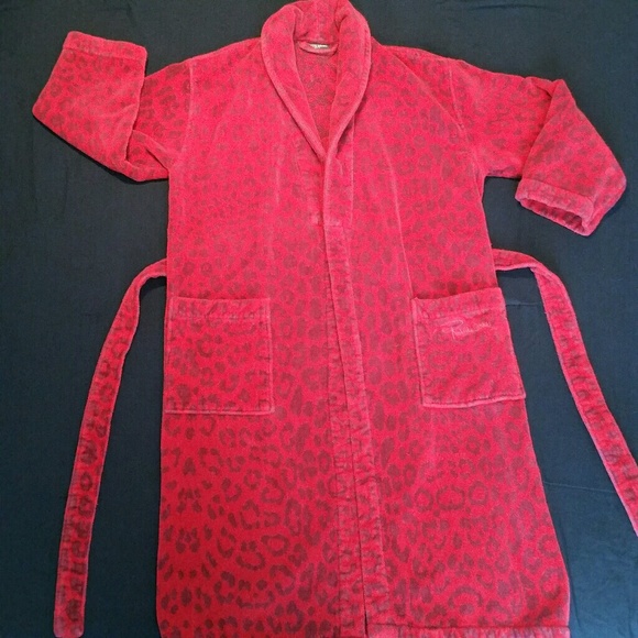 Roberto Cavalli UNISEX Leopard shawl bathrobe $350 - Picture 4 of 6